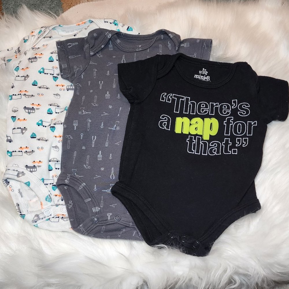 Boys Short Sleeve Bodysuits 3M